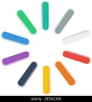 Farbpalette mit Schatten in Form eines Download-Icons. Flache Farben Stock Vektor