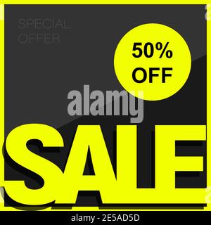 Verkauf Poster oder Flyer Vorlage Design. 50 RABATT auf Sonderangebot. Eps10 Stock Vektor