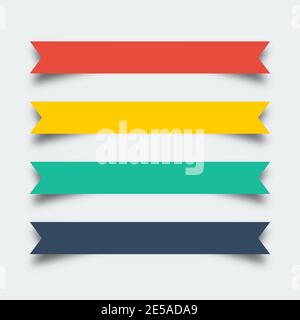 Set von Bändern Banner in flachem Design mit Schatten Stock Vektor