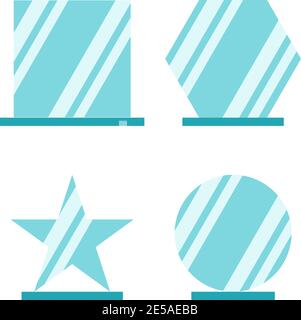 Set aus Glas mit verschiedenen geometrischen Formen in flachem Stil Für Ihr Design Stock Vektor