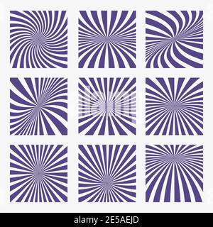Beliebte Vektor Sonnenstrahlen Hintergrund ultra violette Farbe. Sunburst-Muster. Beliebte Farbe 2018 Jahre ultra violett. Vektorhintergrund Stock Vektor