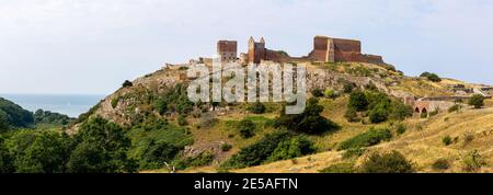 Ruinen von Hammershus Castle auf Bornholm, Dänemark Stockfoto