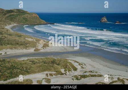 Seascape in Sandfly Bay. Sandfly Bay Wildlife Refuge. Otago-Halbinsel. Otago. Südinsel. Neuseeland. Stockfoto