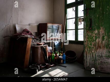 Altes verlassenes bulgarisches Dorfhaus Stockfoto