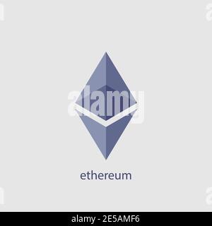 Ethereum-Vektorsymbol. Ethereum Kryptowährung. Kryptowährung Blockchain Münze ethereum Symbol Stock Vektor