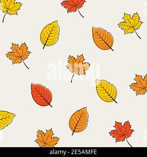 Nahtloses Muster Hintergrund Herbstblätter in flachem Design. Herbsthintergrund. Eps10 Stock Vektor