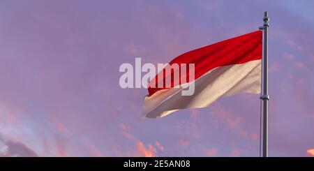 3d-Darstellung der Nationalflagge Indonesiens Stockfoto