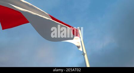 3d-Darstellung der Nationalflagge Indonesiens Stockfoto