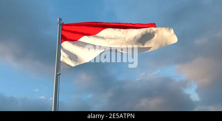 3d-Darstellung der Nationalflagge Indonesiens Stockfoto