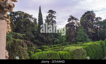 Die weitläufigen Gärten des Royal Alcazar Stockfoto