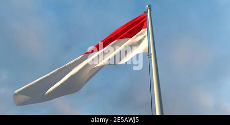 3d-Darstellung der Nationalflagge Indonesiens Stockfoto
