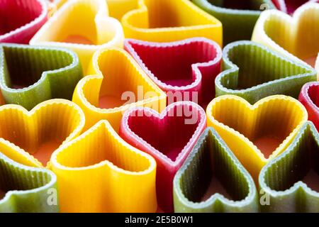 Cuoricini italienische Pasta strukturierten Hintergrund für Design-Zweck Stockfoto