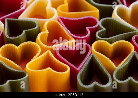 Cuoricini italienische Pasta strukturierten Hintergrund für Design-Zweck Stockfoto