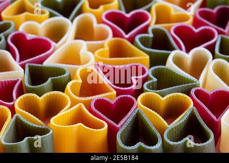 Cuoricini italienische Pasta strukturierten Hintergrund für Design-Zweck Stockfoto