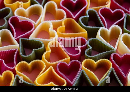 Cuoricini italienische Pasta strukturierten Hintergrund für Design-Zweck Stockfoto