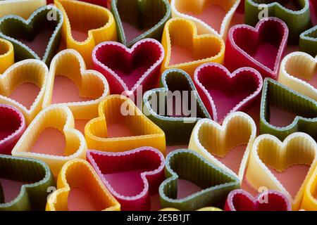 Cuoricini italienische Pasta strukturierten Hintergrund für Design-Zweck Stockfoto