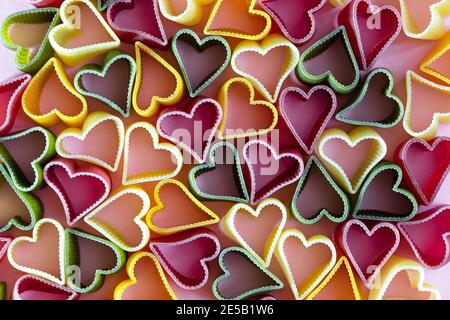 Cuoricini italienische Pasta strukturierten Hintergrund für Design-Zweck Stockfoto