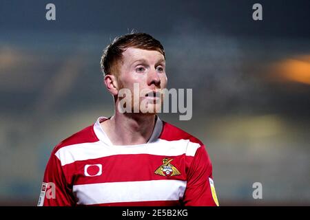 Bradley Halliday von Doncaster Rovers während des Sky Bet League One-Spiels im Keepmoat Stadium, Doncaster. Bilddatum: Dienstag, 26. Januar 2021. Stockfoto