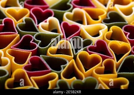 Cuoricini italienische Pasta strukturierten Hintergrund für Design-Zweck Stockfoto