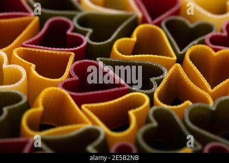 Cuoricini italienische Pasta strukturierten Hintergrund für Design-Zweck Stockfoto