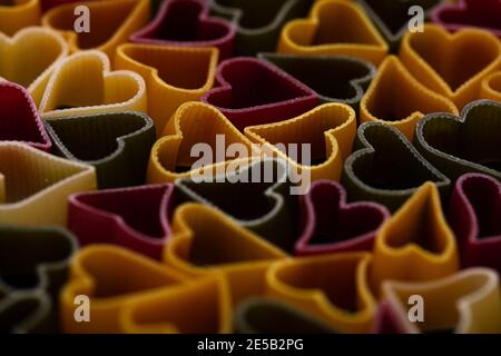 Cuoricini italienische Pasta strukturierten Hintergrund für Design-Zweck Stockfoto