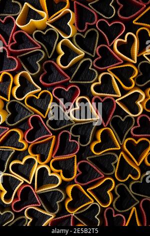 Cuoricini italienische Pasta strukturierten Hintergrund für Design-Zweck Stockfoto