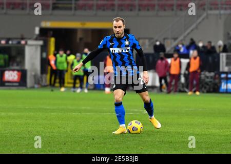 Mailand, Italien. Januar 2021. Christian Eriksen (24) von Inter Mailand beim Coppa Italia-Spiel zwischen Inter und AC Mailand in San Siro in Mailand. (Foto Kredit: Gonzales Foto/Alamy Live News Stockfoto