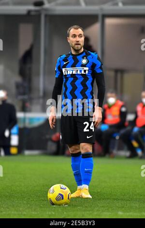 Mailand, Italien. Januar 2021. Christian Eriksen (24) von Inter Mailand beim Coppa Italia-Spiel zwischen Inter und AC Mailand in San Siro in Mailand. (Foto Kredit: Gonzales Foto/Alamy Live News Stockfoto