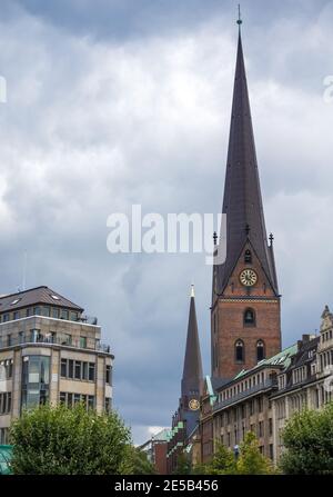 Die Kirche St. Peter in Hamburg, Deutschland Stockfoto