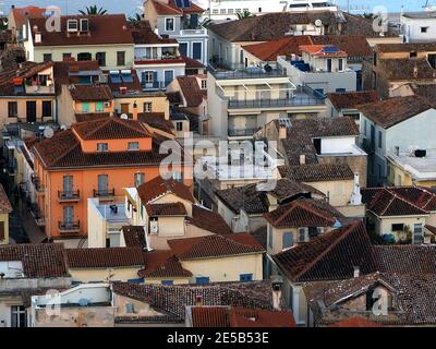 Ansicht der Altstadt von Nafplio, Peloponnes, Griechenland Stockfoto