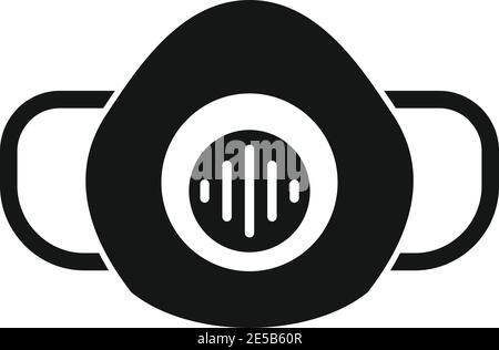 Symbol für Biohazard-Maske, einfacher Stil Stock Vektor