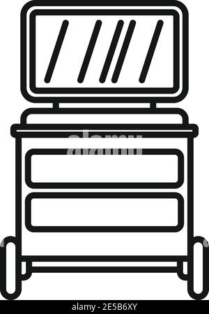 PC-Monitor Magnetresonanztomographie Symbol, Umriss Stil Stock Vektor