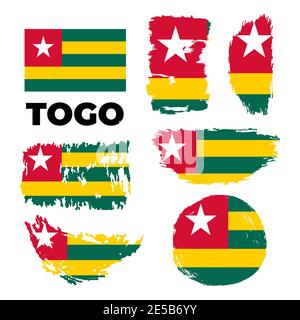 Unabhängigkeitstag des Landes Togo. Abstrakte Flagge in Form Stock Vektor