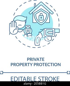 Privates Eigentum Schutz türkisfarbenes Konzept Symbol Stock Vektor