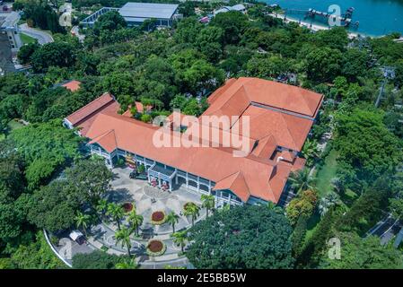 Singapur ist ein souveräner Inselstadtstaat in Südostasien, vor der Malaiischen Halbinsel, gegründet 1819 von Sir Stamford Raffles als Handelsposten. Stockfoto