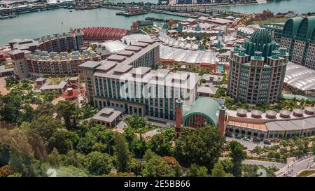 Singapur ist ein souveräner Inselstadtstaat in Südostasien, vor der Malaiischen Halbinsel, gegründet 1819 von Sir Stamford Raffles als Handelsposten. Stockfoto