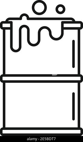 Symbol für Biohazard Barrel, Outline-Stil Stock Vektor