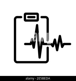 Zwischenablage mit Heartbeat-Symbol. Symbol für medizinischen Test. Vektorgrafik. Symbol für medizinischen Bericht Stock Vektor