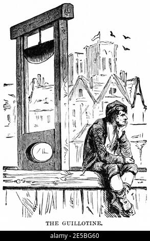 Die Guillotine, Illustration, Ridpath's History of the World, Band III, von John Clark Ridpath, LL. D., Merrill & Baker Publishers, New York, 1897 Stockfoto