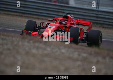 Maranello, Italien. Januar 2021. #55 Carlos Sainz Jr Ferrari während Carlos Sainz Ferrari SF71H Formel 1 2021 private Testing, Formel 1 Meisterschaft in Maranello, Italien, Januar 27 2021 Kredit: Unabhängige Fotoagentur/Alamy Live Nachrichten Stockfoto