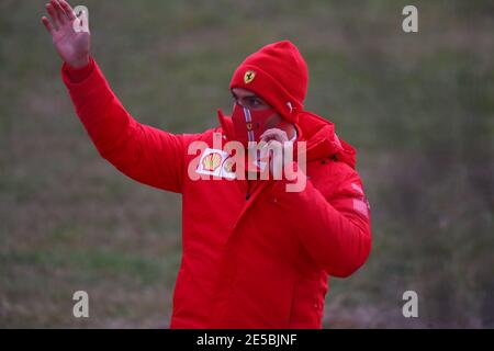 Maranello, Italien. Januar 2021. #55 Carlos Sainz Jr Ferrari während Carlos Sainz Ferrari SF71H Formel 1 2021 private Testing, Formel 1 Meisterschaft in Maranello, Italien, Januar 27 2021 Kredit: Unabhängige Fotoagentur/Alamy Live Nachrichten Stockfoto