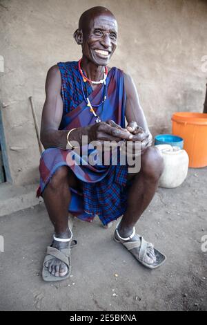 Massai Tribesman - Tansania, Afrika. Stockfoto