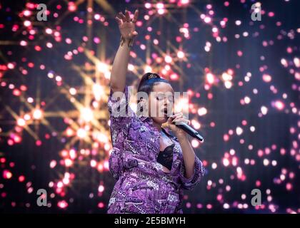 Rosalia führt live am Tag 3 von Glastonbury 2019, Worthy Farm, Pilton, Somerset. Stockfoto