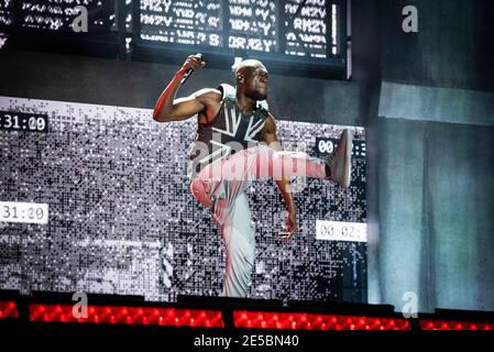 Stormzy titelt die Pyramid Stage am 3. Tag von Glastonbury 2019, Worthy Farm, Pilton, Somerset. Stockfoto