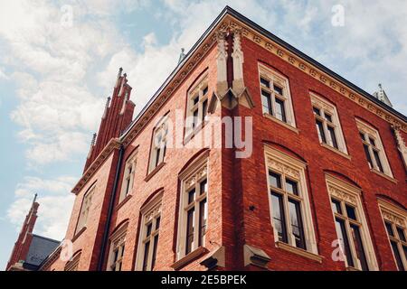 Jagiellonian Universität, Collegium Maius. Krakau, Polen. Alte Architektur und Wahrzeichen Low Angle Stockfoto