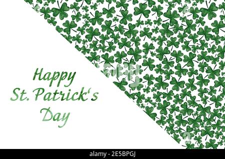 Schöne Aquarellzeichnung von hellem, grünem Klee Stockfoto