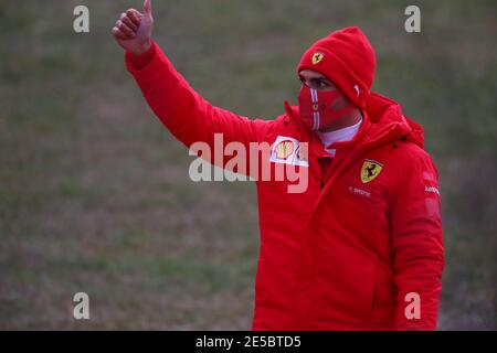 Maranello, Italien. Januar 2021. Maranello, Italy, Fiorano Circuit, January 27, 2021, #55 Carlos Sainz Jr Ferrari während Carlos Sainz Ferrari SF71H Formel 1 2021 private Testing - Formel 1 Championship Credit: Alessio De Marco/LPS/ZUMA Wire/Alamy Live News Stockfoto