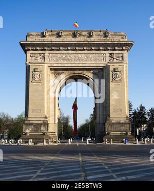 Triumphbogen - Meilenstein in der rumänischen Hauptstadt Bukarest Stockfoto