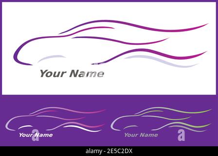 Purple Car Icon - dynamische Silhouette - isoliert - Automotive Design Stock Vektor