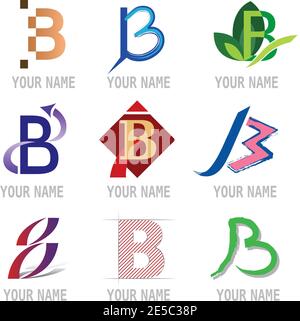 Set von Dekorativen Buchstaben B Symbole - Elemente für Logo Design Stock Vektor